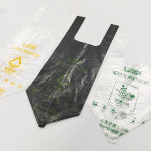 Bolsas de Plástico Biodegradables Perfumadas de HDPE con Asa Tipo Camiseta, Bolsas de Basura en Rollo, Transparentes, para Supermercado, 19x21, Venta al Por Mayor - Product Image 2