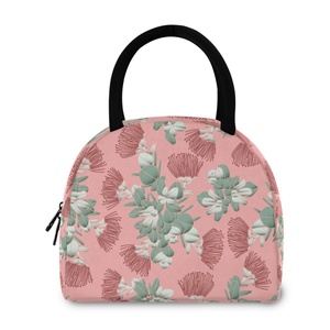 Hawaiian Lehua Blossoms Custom Design Small School Bento Tote Thermal Food Portable Lunch <b>Box</b> Insulated <b>Cooler</b> Lunch Bag - Product Image 3