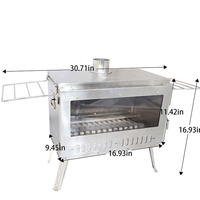 Poêle de chauffage extérieur moderne Luling BL370B en acier inoxydable, grand format, à bois, barbecue portable et pliable pour fêtes en plein air