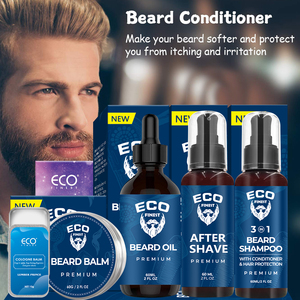 Huile et <span class=keywords><strong>baume</strong></span> de croissance de barbe biologique à étiquette privée, shampoing à barbe, eau de Cologne, soin de la barbe, coffret cadeau, argan, jojoba - Rafraîchissant - Product Image 4