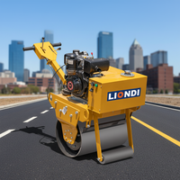 En stock Mini Compacteur vibrant à tambour unique de 0,8 tonne avec moteur diesel hydraulique Prix usine