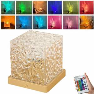 Factory Sales Square Projector Romantic 16 Colors Dynamic Rotating Water Ripple <b>Remote</b> Control Table Lamp for Gift Home Decor - Product Image 3