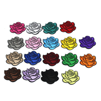 Patchs brodés thermocollants motif rose, 18 couleurs, 2 tailles disponibles pour vêtements et confections
