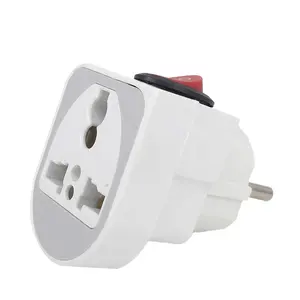 Schuko Grounded Male Plug With Switch Electrical Travel Plug Converter AC100~250V 10A/16A Plugs And Sockets Switch On/Off