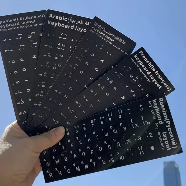 Keyboard Stickers Arabic Russia Japanese French Espagnol Portugais Notebook Desktop Computer Button Stickers