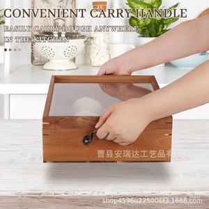 Caja de almacenamiento de masa de madera de acacia con base de malla, capacidad para 4-6 bolas, para hacer pizza - Product Image 3