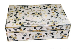 Joyero de diseño moderno marroquí con diseño de madreperla con incrustaciones de flores para decoración del hogar y regalo para mejorar - Product Image 4