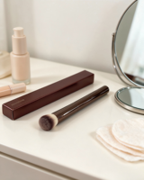 Ensemble de pinceaux de maquillage de luxe professionnels personnalisés HG 19 pièces en poils synthétiques véganes, avec manche en métal Hourglass et pinceau éventail pour anticernes