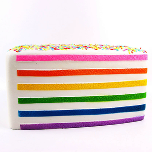 Jouet anti-stress souple à rebond lent, 25 cm, extra large, coloré, en forme de gâteau triangulaire, jouet à presser, ornement - Product Image 1