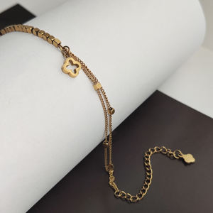 Nuevo Brazalete Exquisito con Trébol de Cuatro Hojas, Brazalete de Moda Ajustable con Cuentas Cúbicas para Mujer - Product Image 2