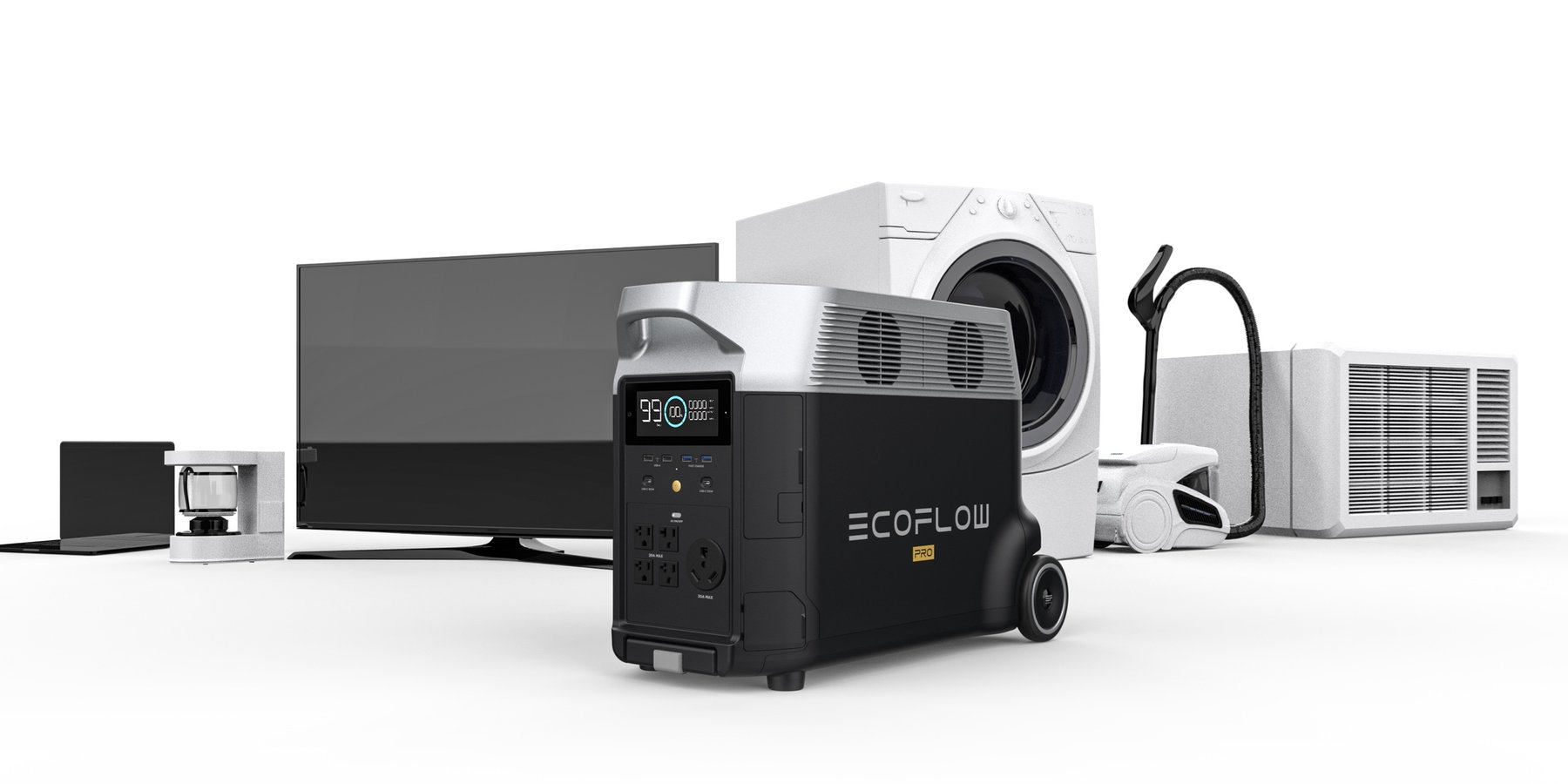 ECO Flow Delta Pro 3600Wポータブル電源、家庭用・アウトドア用