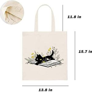 Bolso de Lona para Mujer, de un Solo Hombro, para Estudiantes Universitarias, para Llevar Libros, Diseño Literario Estilo Han, Portátil - Product Image 6