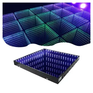 Rgb Color Changing Portable Stage Decoration Interactive 3D Infinity Mirror Video Light Led Dance Floor