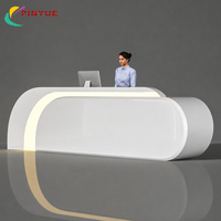 Comptoir de réception de bureau moderne sur mesure avec éclairage LED, design minimaliste, mobilier pour salle de billard, café, bar à thé au lait