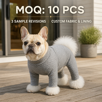 Combinaison pour chien en coton bicolore, col montant, douce pour la peau, tissu personnalisé, fournisseur en gros de vêtements pour animaux de compagnie