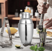 Botol Kocok Koktail Mini Portabel dari Stainless Steel, Cangkir Pencampur untuk Perjalanan dan Penggunaan di Luar Ruangan