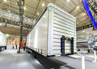Semi-remorque à rideaux latéraux en acier pour vente en gros en ligne, capacité de charge de 60 tonnes, transport de conteneurs de 20/40 pieds, échelle hydraulique