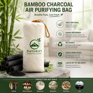 Sacchetto Purificatore d'Aria in Carbone di Bambù Naturale, Assorbitore di Umidità e Odori Riutilizzabile <span class=keywords><strong>per</strong></span> Armadio, Auto, <span class=keywords><strong>Bagno</strong></span>, Deumidificatore <span class=keywords><strong>per</strong></span> Animali Domestici, Eliminatore di Odori - Product Image 2