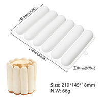 Moule à Mousse en Silicone Eclair à 6 cavités Moule à Gâteau Antiadhésif 3D pour Dessert Français pour Pâtisserie Savon au Chocolat et Crème Glacée