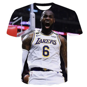 Spedizione Gratuita Little Emperor James <span class=keywords><strong>L</strong></span>-akers No. T-Shirt da Campionato con Stampa 3D Integrale, in Maglia da 180 Grammi, Casual a Maniche Corte - Product Image 4