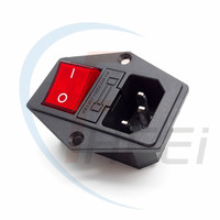 Prise IEC C13 C14 à monter sur panneau avec fusible et interrupteur à bascule femelle pour adaptateur secteur, connecteur secteur mâle