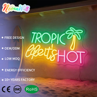 Letrero LED de Neón con Forma de Palmera de Coco, Estilo Tropical, con USB y Luz Regulable, para Decoración de Pared en Hogar, Balcón, B&B, Bar, Fiestas