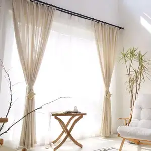 100% 编织比利时亚麻面料天然亚麻窗帘纯粹窗帘客厅