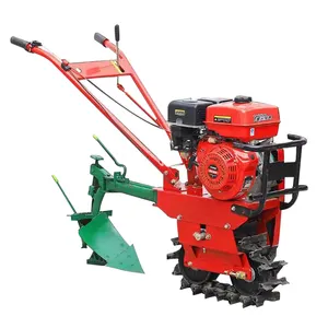 Chain rail micro-cultivator tilting machine Diesel self-propelled ditcher multi-functional ditching machine for soil thinning an