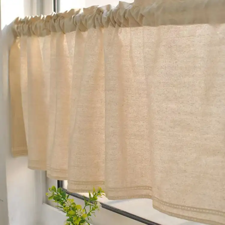 Japanese cotton and linen lace cafe curtain coffee curtains door kitchen curtain