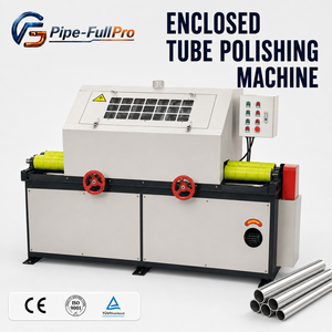 Machine de polissage de tubes ronds avec têtes multi-stations pour le finissage des surfaces des tubes en aluminium, cuivre et acier inoxydable - Product Image 1