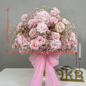 ลูกบอลดอกไม้สีชมพูโรแมนติก, ลูกบอลประดิษฐ์ดอกไม้แปลกๆขนาด80ซม. สำหรับตกแต่งโต๊ะงานแต่งงาน - Product Image 2