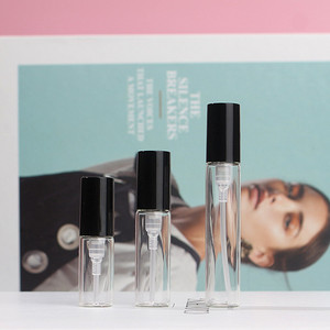 Hot Rỗng Mẫu Glass Spray Chai 2ml 3ml 5ml đen vòi phun mũ uốn nhỏ nước hoa atomizers - Product Image 2