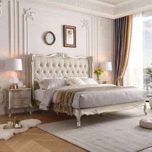 Cama Doble Americana de Lujo Ligero de Madera Maciza de 1.8m para Dormitorio Principal, Cama de Princesa Multifuncional de Alta Gama con Tallado Estilo Palacio Francés - Product Image 2