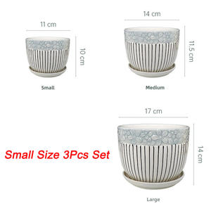 İskandinav saksı yaratıcı sadelik şerit el çizim seramik saksı el yapımı büyük bahçe tencere için <span class=keywords><strong>3</strong></span> adet Set toptan - Product Image 3