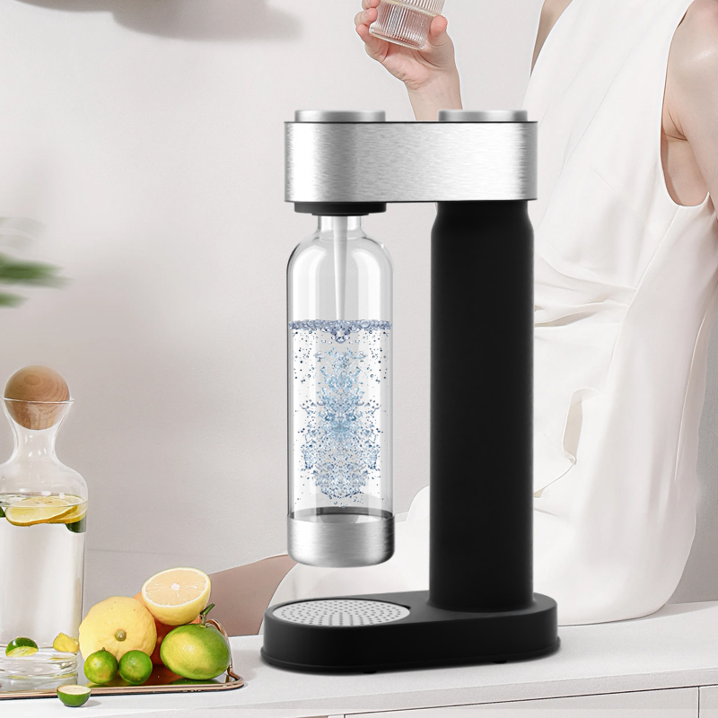 Homemade DIY 0 Calories Sparkle Bubble Water Soda Maker Manual Plastic Cold Sparkling Water for Outdoor Household RV Use Desktop