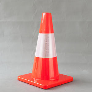 Esnek 18 inç 450mm trafik uyarı PVC yansıtıcı karayolu turuncu yumuşak plastik koni - Product Image 1