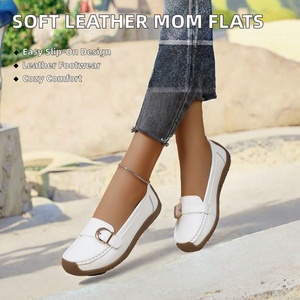 Dreamy Stark Women's Microfiber Leather Loafers Adjustable Strap Slip-On <b>Shoes</b> <b>Soft</b> Sole Comfortable Flexible Large Size for - Product Image 4