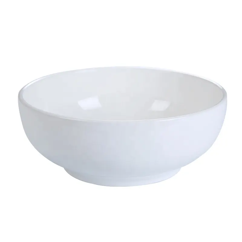 Restaurant household Japanese dinner rice cereal serving durable white melamine bowl