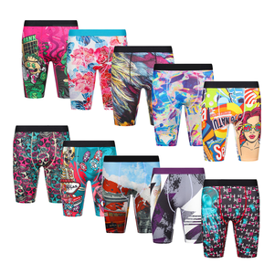 Shorts personnalisés pour hommes par une marque de créateurs américaine, sous-vêtements de sport <span class=keywords><strong>grande</strong></span> <span class=keywords><strong>taille</strong></span> avec broderie, sous-vêtements à entrejambe plat pour hommes - Product Image 1