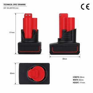 Batterie Li-Ion 12V pour perceuse sans fil, compatible avec <span class=keywords><strong>Milwaukee</strong></span> <span class=keywords><strong>M12</strong></span> 48 11 2412 48 11 2460 48 11 2402 - Product Image 5