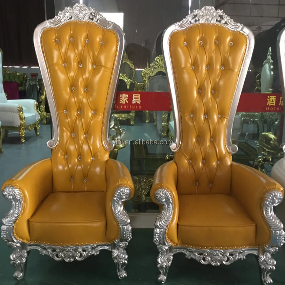 China Factory Direct Luxury Royal Baroque Chair Wedding King Throne Chairs For Sale