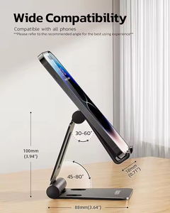 Wholesale Aluminum Alloy Phablet Mobile Phone Stand New <b>Folding</b> Design Lazy Pad Desktop Live Bracket Promotional Business Gifts - Product Image 2