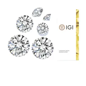 Starsgem elmas gevşek 0.5 1 1.5 karat yuvarlak VVS gerçek Lab elmas IGI Hpht Lab yetiştirilen elmas sertifikalı