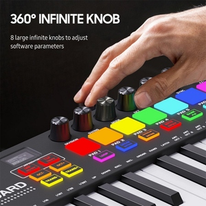 25-Key <strong>MIDI</strong> <strong>Keyboard</strong> Controller With 8 Backlit Drum Pads 8 Knobs Portable Type-C <strong>Midi</strong> <strong>Keyboard</strong> for Music Production - Product Image 5