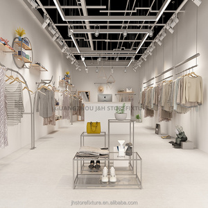 <span class=keywords><strong>Support</strong></span> de présentoir de vêtements mural en argent, design tendance, personnalisé, gain de place, pour magasin de vente au détail de vêtements - Product Image 4
