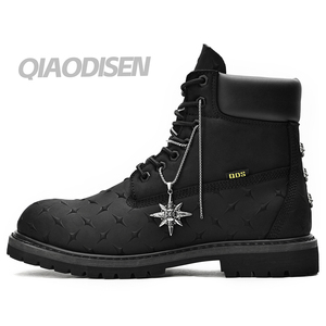 <span class=keywords><strong>Bottes</strong></span> de sécurité pour hommes en cuir nubuck, anti-perforation, antidérapantes, pour le travail en extérieur, construction Goodyear, style tendance à tige haute - Product Image 1