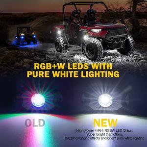 Feux LED RGBW pour roche, 4/6/<span class=keywords><strong>8</strong></span>/12 modules, boîtier métallique IP67, éclairage sous châssis pour camions, Jeep, UTV, ATV, voiturettes de <span class=keywords><strong>golf</strong></span>, tout-terrain, SXS - Product Image 3