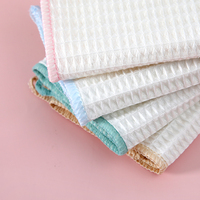 Vente en gros de torchons de cuisine en coton gaufré bambou 40x60 uni blanc très absorbant séchage rapide impression personnalisée antimicrobien