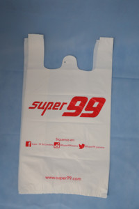 Sacs en plastique personnalisés avec logo imprimé, en matériaux recyclés, avec système d'ouverture facile pour supermarchés et salons professionnels - Product Image 2