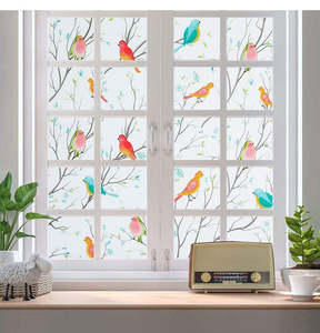 ฟิล์มติดกระจกแบบไม่ใช้กาว ลายนก สำหรับบ้าน ราคาโรงงาน ผู้ผลิต ผู้จัดจำหน่าย ฟิล์มกันแสงแบบคงที่ - Product Image 3